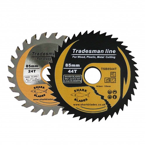 Tradesman Line TCT Circular Saw Blades 85mm 24 & 44 Teeth - Twin Pack